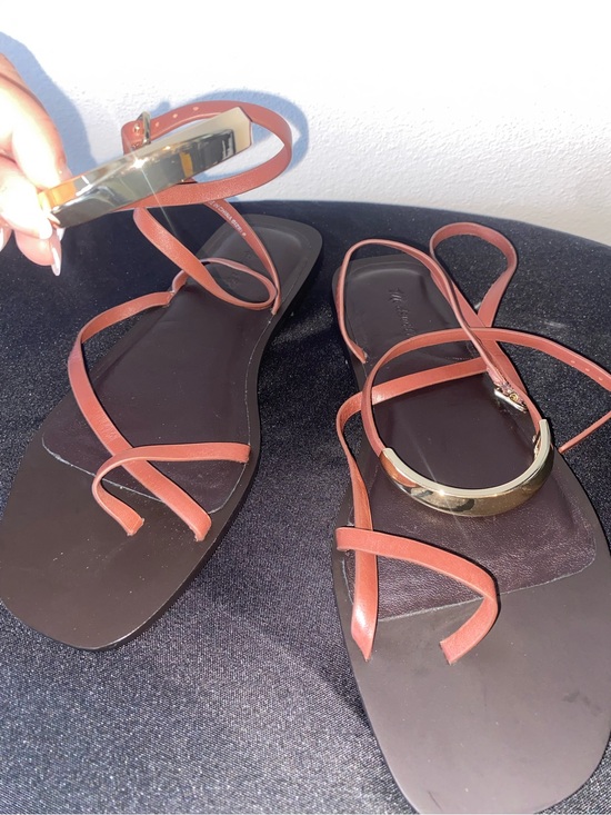 Madewell Shoes - MADEWELL leather strappy sandals with gold ankle cuff